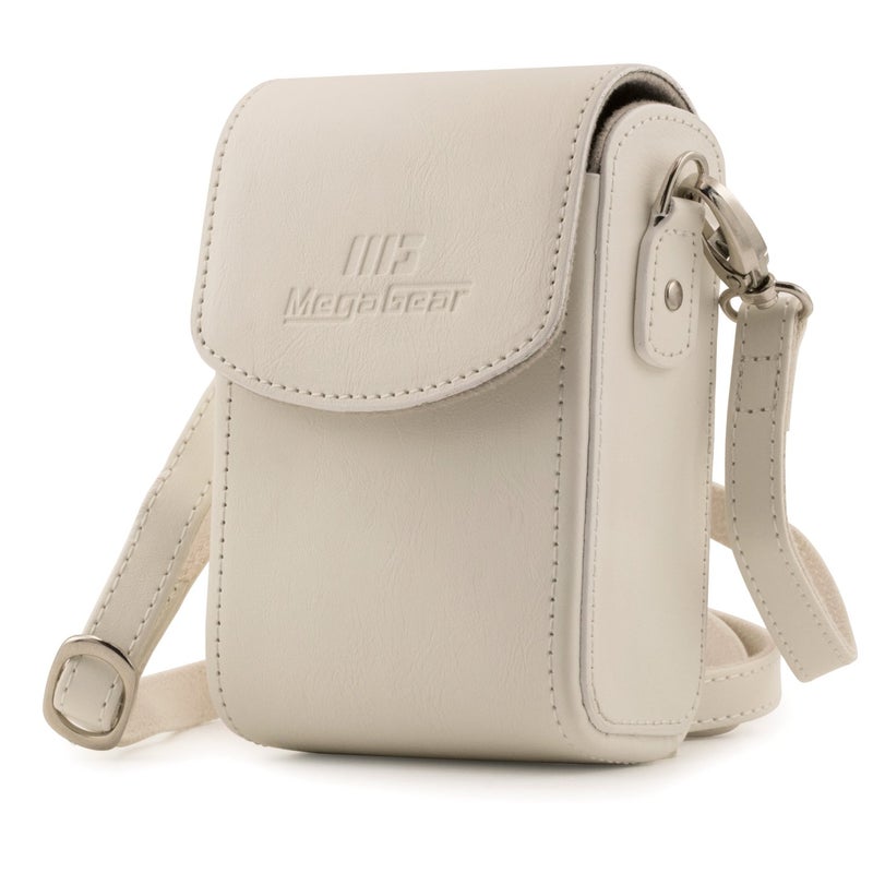 MegaGear Canon PowerShot SX740 HS, SX730 HS Leather Camera Case with Strap - White - Image 1